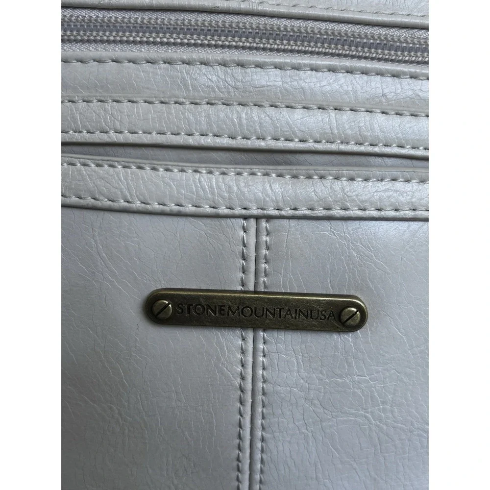 Vintage Stone Mountain Shoulder Bag Hampton Hobo Navy Ivory Tote Leather
